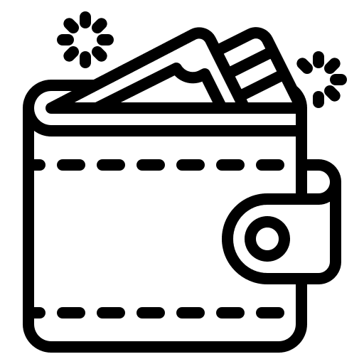 Wallet bill credit card money icon