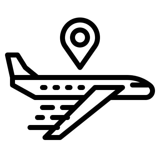 Airplane transportation location plane icon