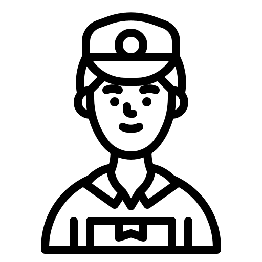 Postman user handling courier icon