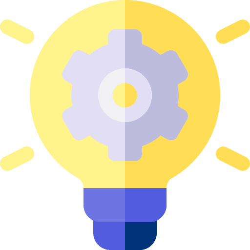 Idea engineering realization gear icon Idea engineering realization gear icon