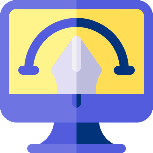 Pen tool graphic tool monitor planning icon Pen tool graphic tool monitor planning icon