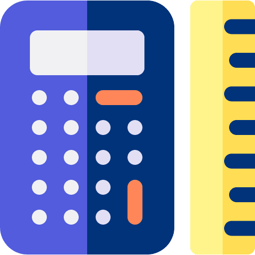 Calculator stationery ruler learning tools icon Calculator stationery ruler learning tools icon