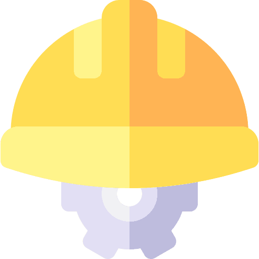 Engineering cogwheel helmet occupation icon Engineering cogwheel helmet occupation icon