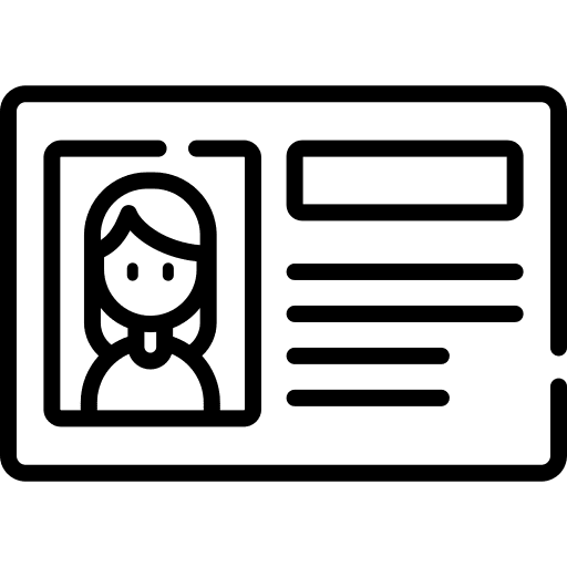 Id card pass travel identification icon