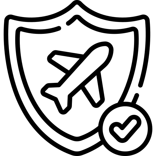 Insurance security shield travel icon