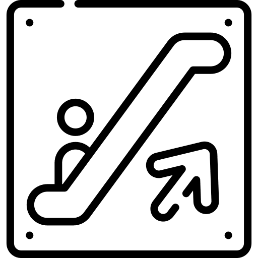 Escalator holidays up arrow stairs icon