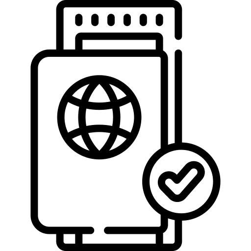 Passport control police airport icon