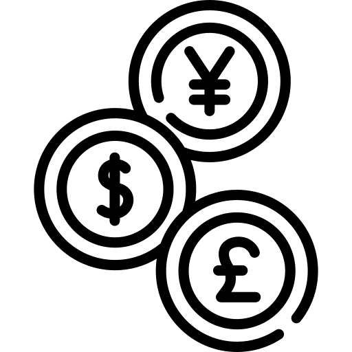 Currency travel dollar pound sterling icon