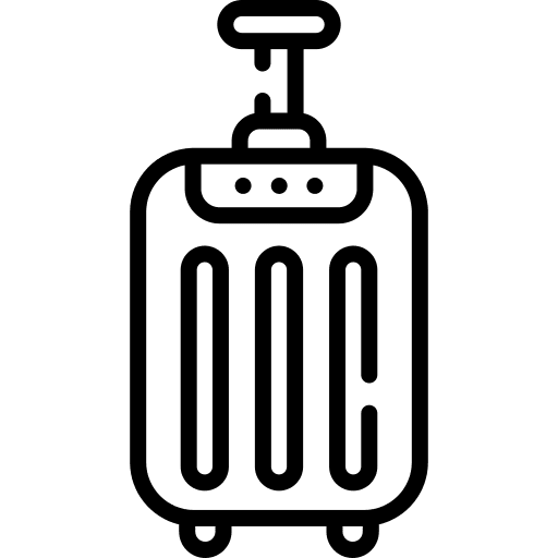 Luggage suitcase baggage wheels icon