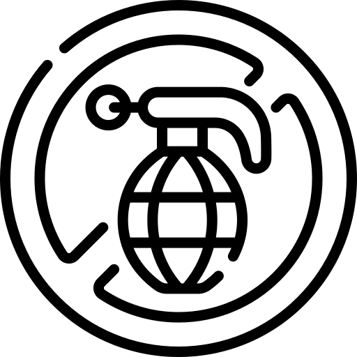 No weapons military grenade war icon