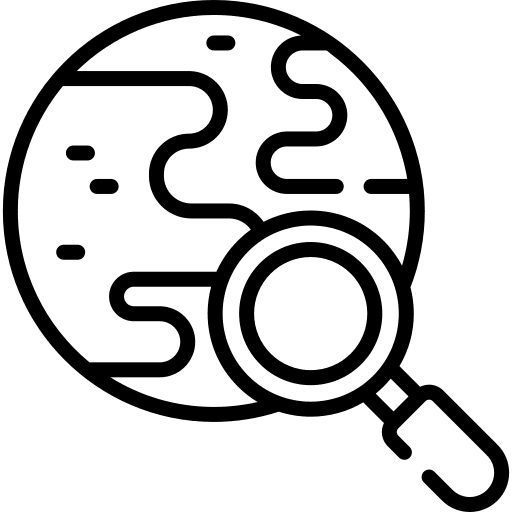 Destination map magnifying glass search icon