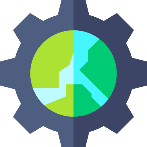 Gear gear ecology and environment planet earth icon