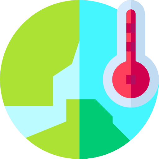 Global warming weather climate change thermometer icon