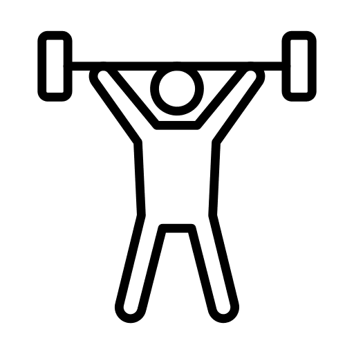 Weightlifting weight stick man sports and competition icon