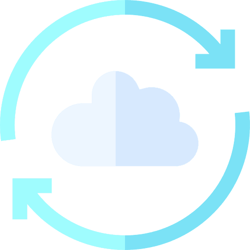 Sync circular arrow multimedia cloud icon