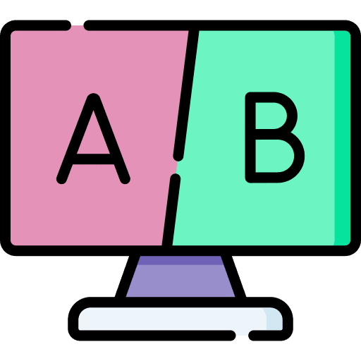 Ab testing comparison scrolling desktop computer icon