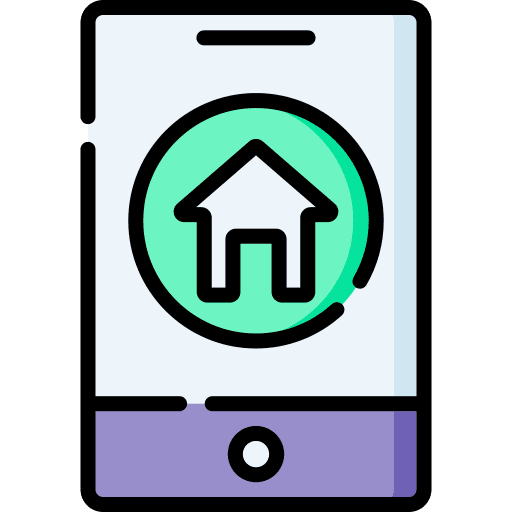 Home house cellphone smart home icon Home house cellphone smart home icon