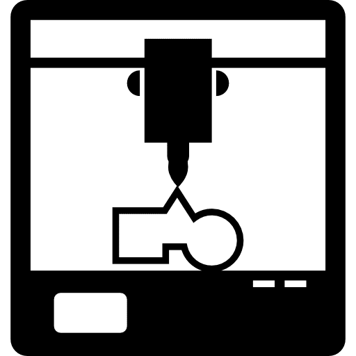 3d printer in a square of a window 3d printer tool printer icon