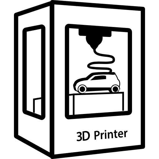 3d printer printing a vehicle tools and utensils car print icon