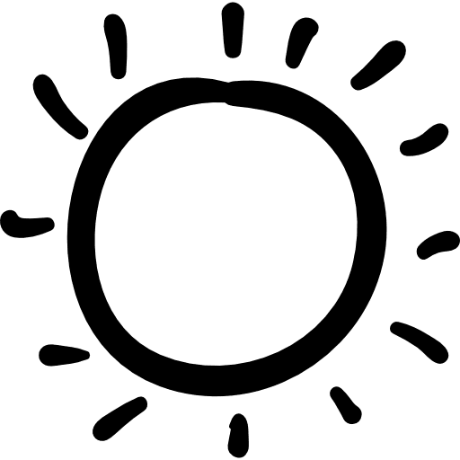 Sun hand drawn irregular shape daylight beach summer icon