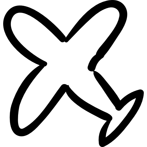 Airplane hand drawn outline transportation outline travel icon