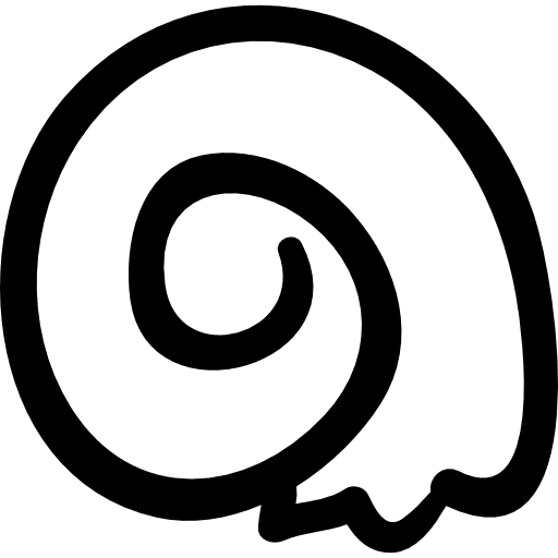 Spiral of beach snail hand drawn shell snail hand drawn spirals icon