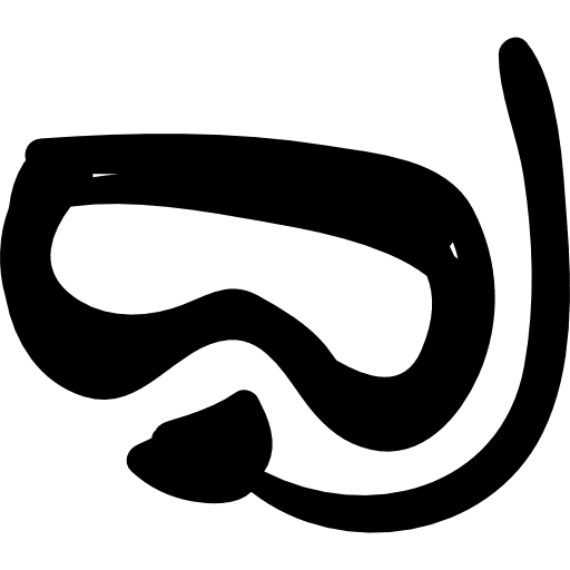 Diver glasses hand drawn tool dive beach sportive icon