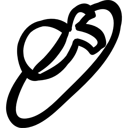 Hat female rounded outline hat outline hand drawn icon