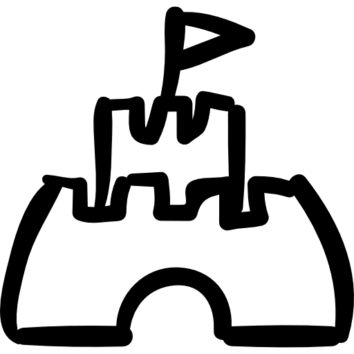 Sand beach castle castle sand buildings icon