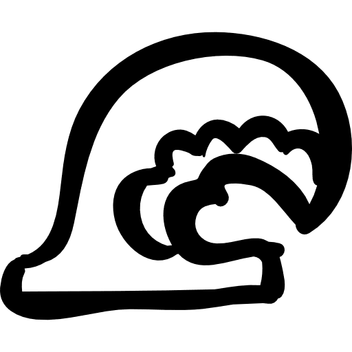 Ocean wave hand drawn shape beach sea natural icon