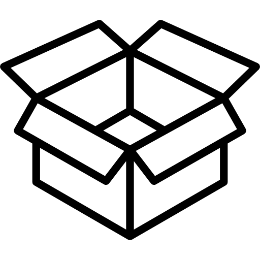 Open cardboard box bundle commerce package icon