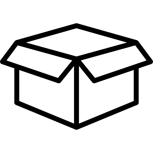 Open cardboard box packing pack package icon
