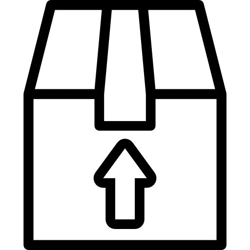 Cardboard box with arrow cardboard package pack icon