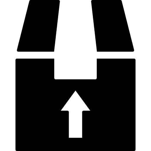 Closed cardboard box with packing tape pack box packing icon