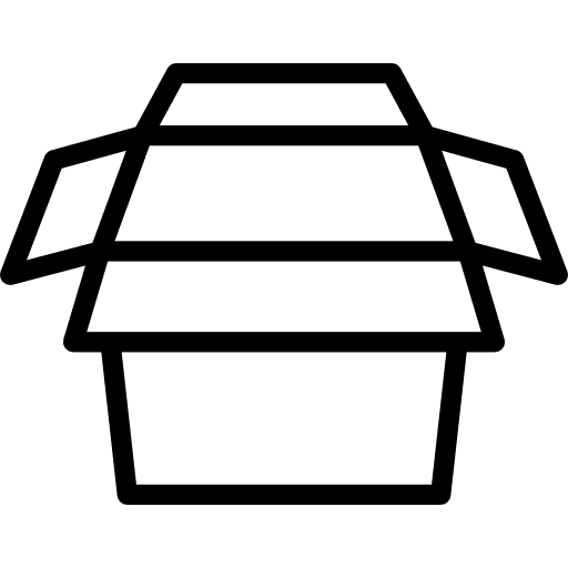 Open cardboard box cardboard packing box icon