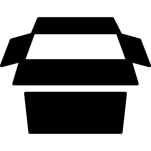 Open cardboard box pack box package icon