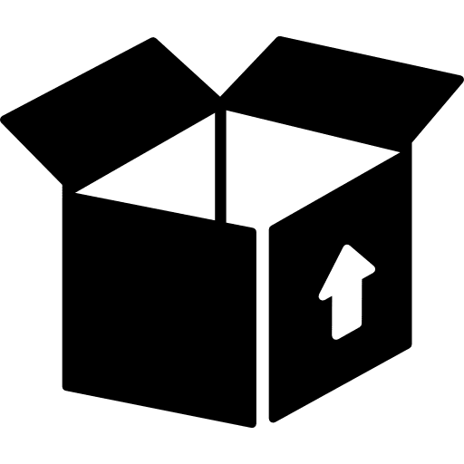 Open cardboard box release box pack icon