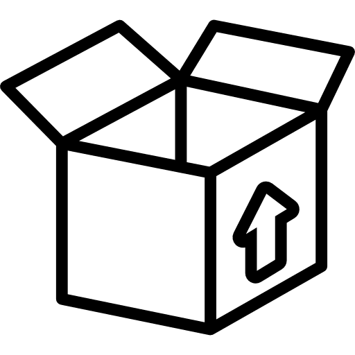 Open cardboard box release package pack icon