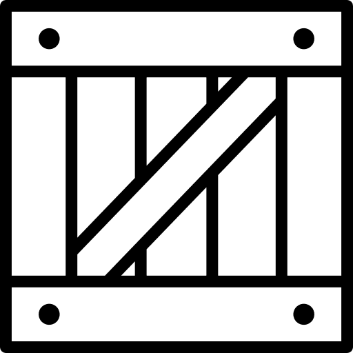 Wooden box packing package box icon