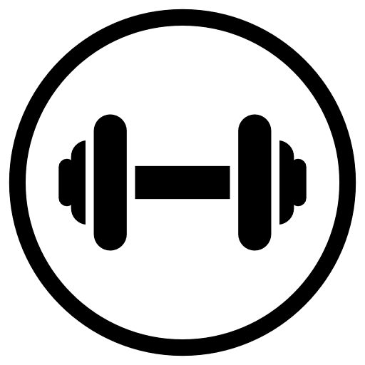 Fitness facilities gym weightlifting maps and flags icon