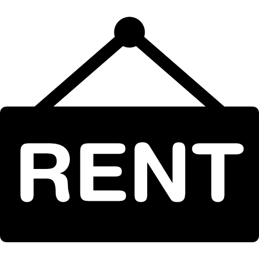 Rent sign house apartment maps and flags icon