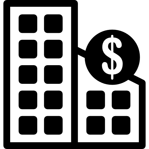 Apartments prices buildings dollar symbol real estate icon