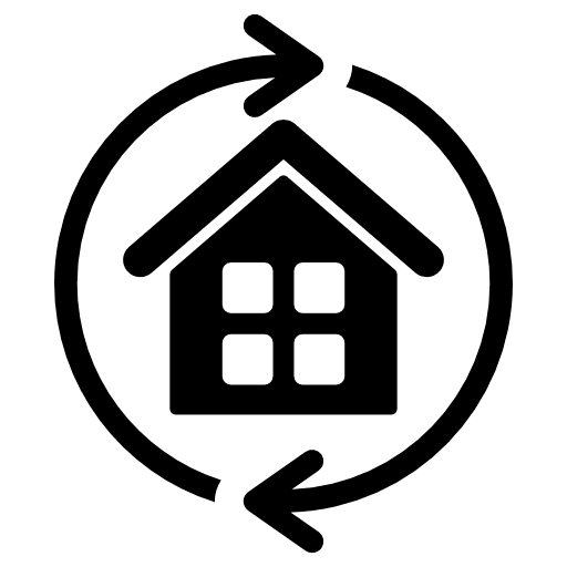 Home refresh home clockwise house icon