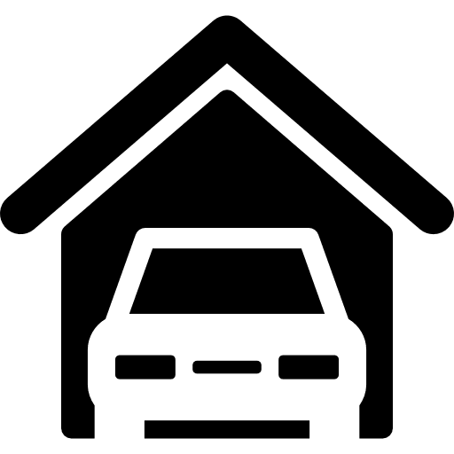 Vehicle garage automobile car house icon