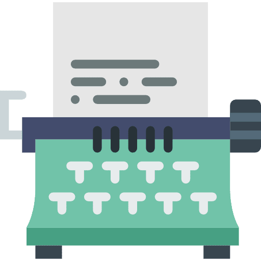Typewriter page sheet writing icon
