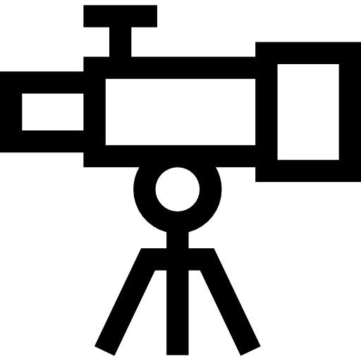 Telescope observation space tools and utensils icon