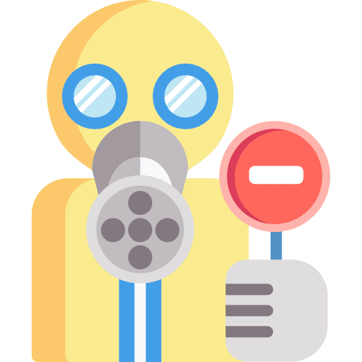 Toxic medical user mask icon