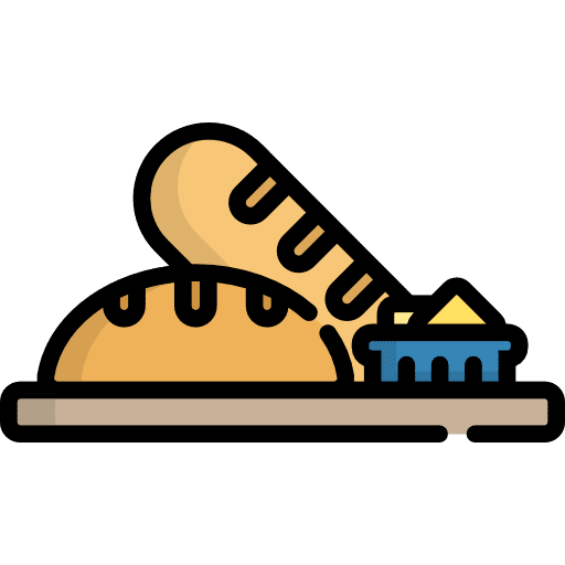 Bread foods butter baguette icon