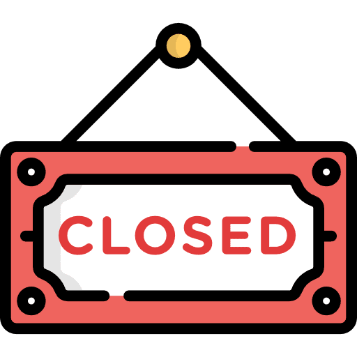 Closed signs food and restaurant signaling icon