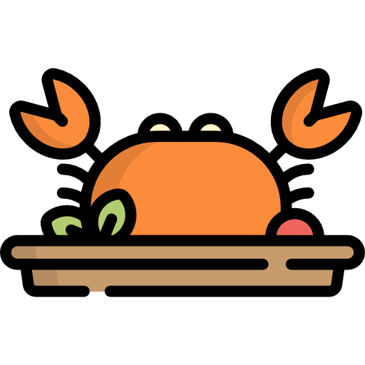 Crab gastronomy sea food food icon